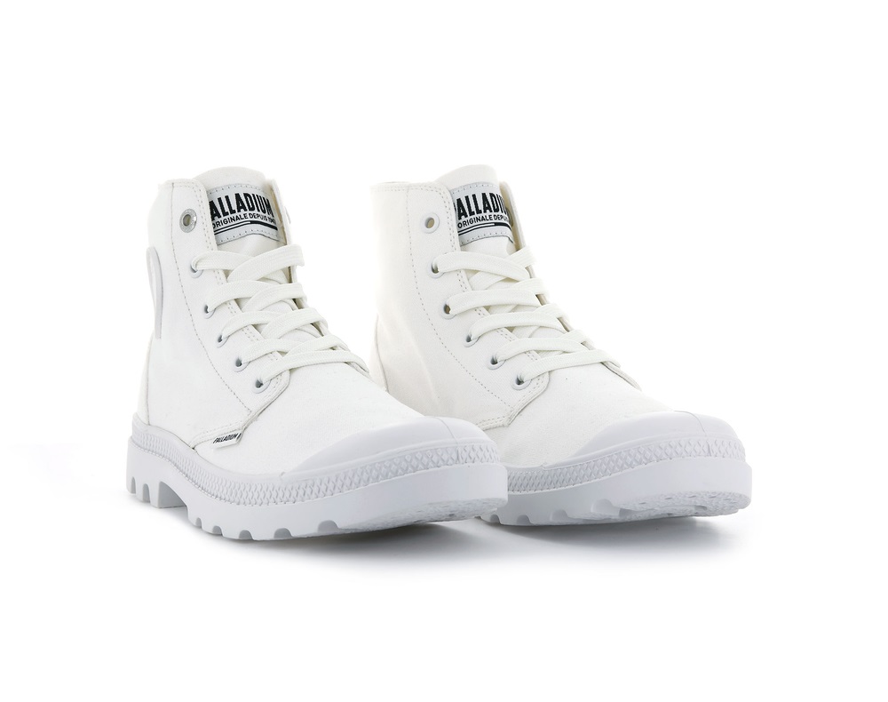 Zapatos Altas Palladium MONO CHROME Hombre Blancas | Costa Rica-41279